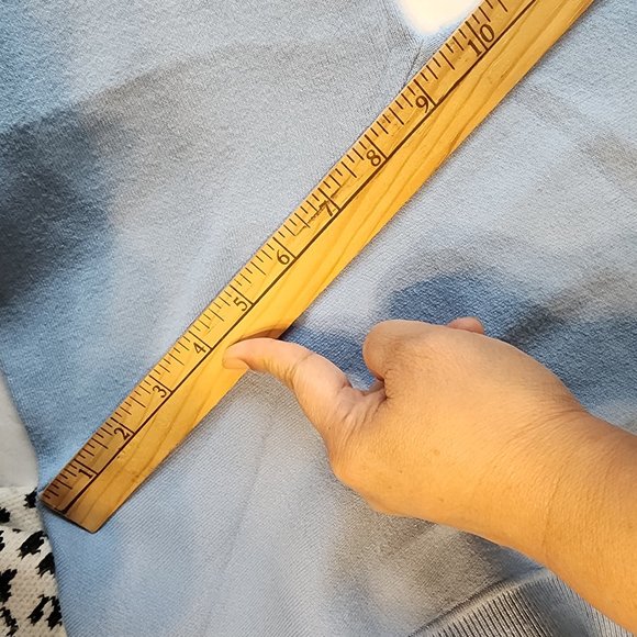 SANDRO Women Sweater Keep On Dancing Slogan Sweater in Blue, L, V Neck,Casual - Picture 13 of 16